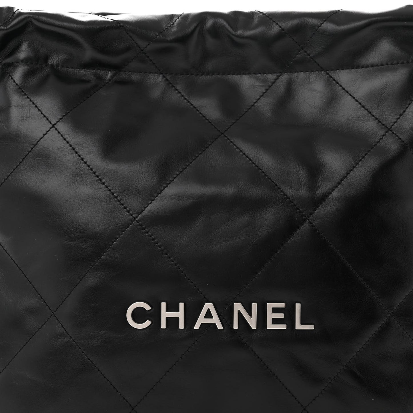 Shiny Calfskin Quilted Small Chanel 22 Black