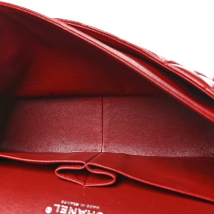 Chanel Lambskin Quilted Jumbo Double Flap Dark Red 5 of 11