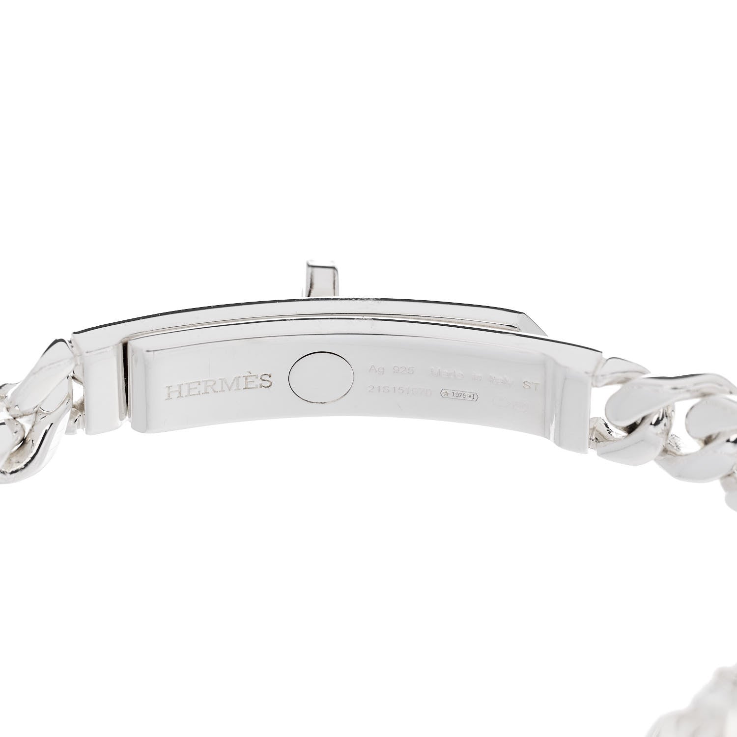 Hermes Sterling Silver TPM Kelly Gourmette Bracelet ST 4 of 5