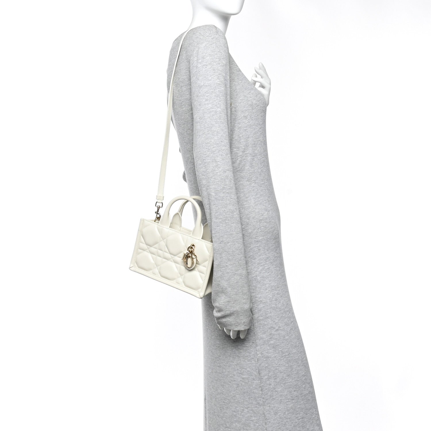 Christian Dior Calfskin Macrocannage Mini Book Tote Latte 2 of 11