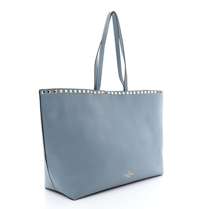 Valentino Garavani Grained Calfskin Rockstud Shoulder Tote Niagara 3 of 12