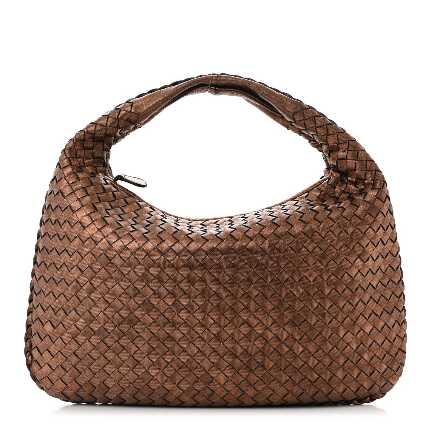 Metallic Nappa Intrecciato Medium Veneta Hobo Copper