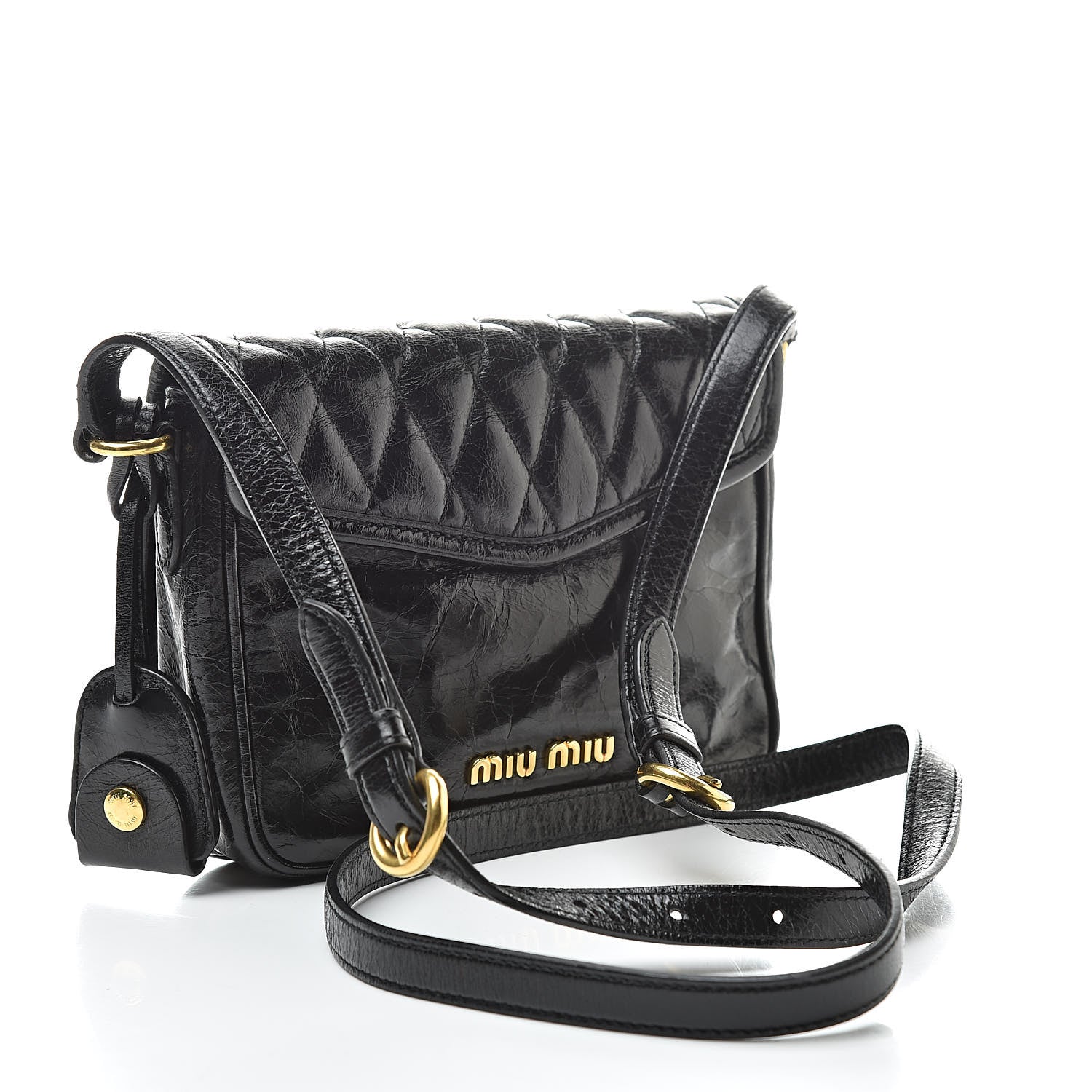 Miu Miu Vitello Lux Quilted Crossbody Black 3 of 12