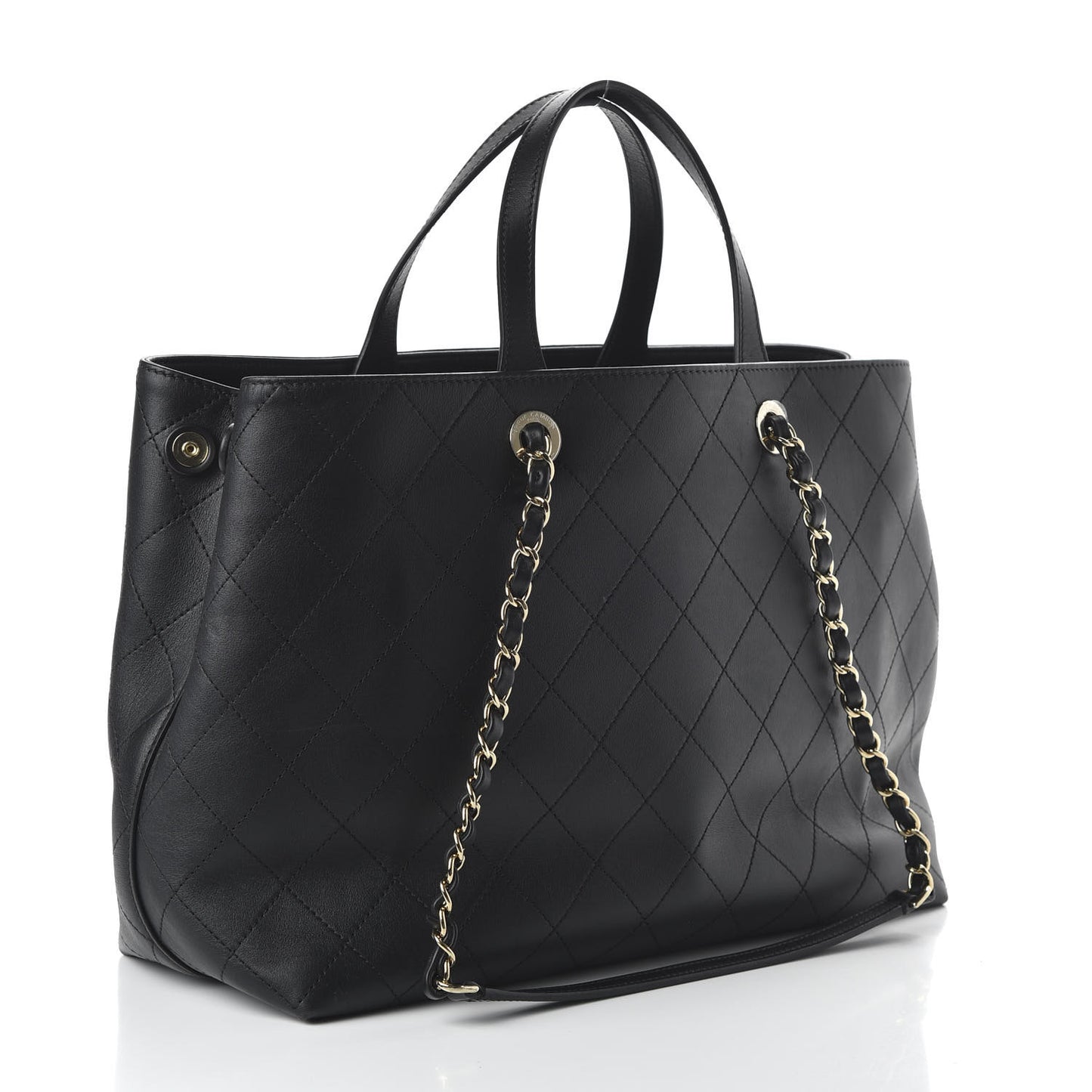 Calfskin Large Serial Shopper Tote Black