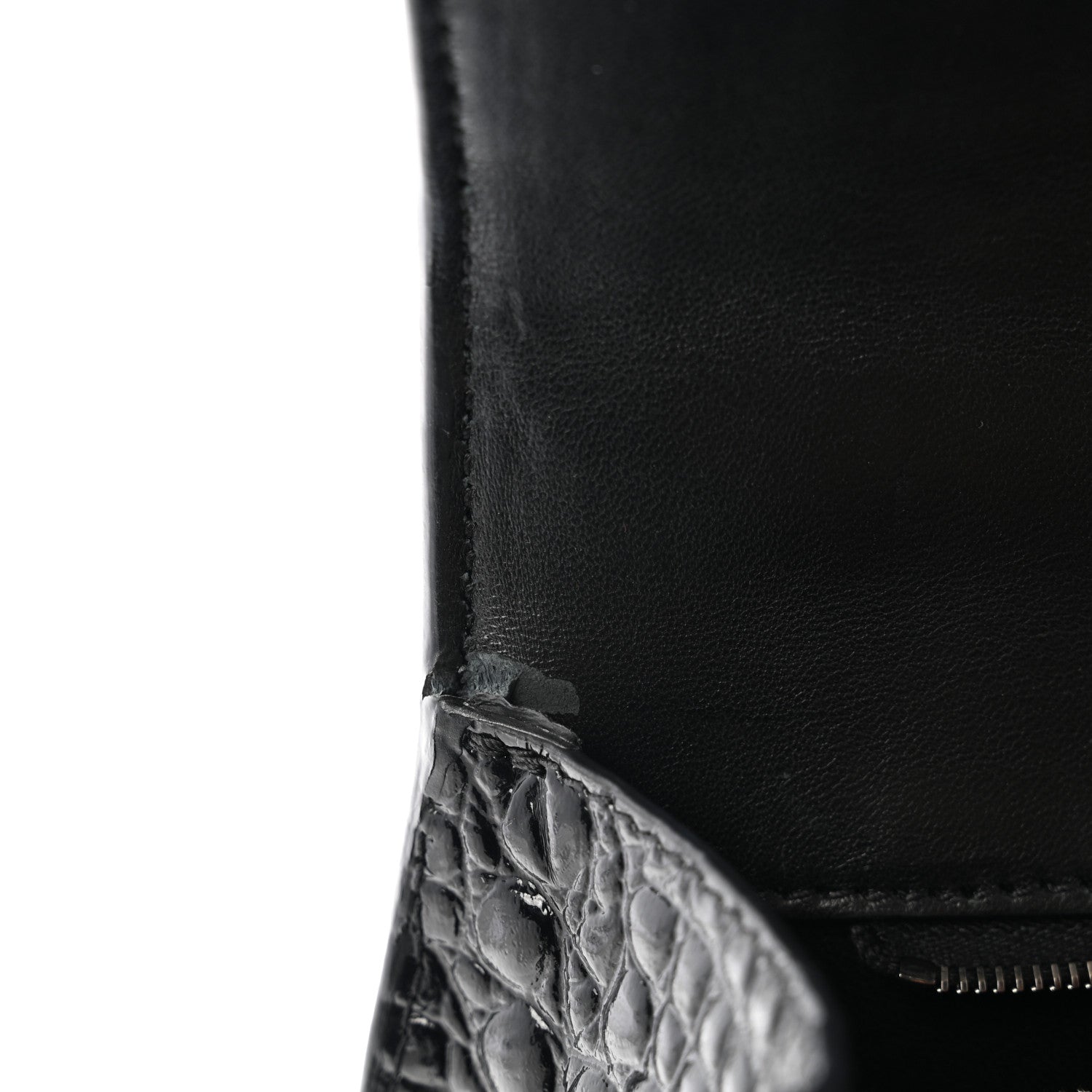 Balenciaga Shiny Calfskin Monochrome Crocodile Embossed Small Hourglass Top Handle Bag Black 11 of 12