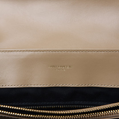 Saint Laurent Calfskin Y Quilted Monogram Medium Loulou Chain Satchel Dark Latte 5 of 9