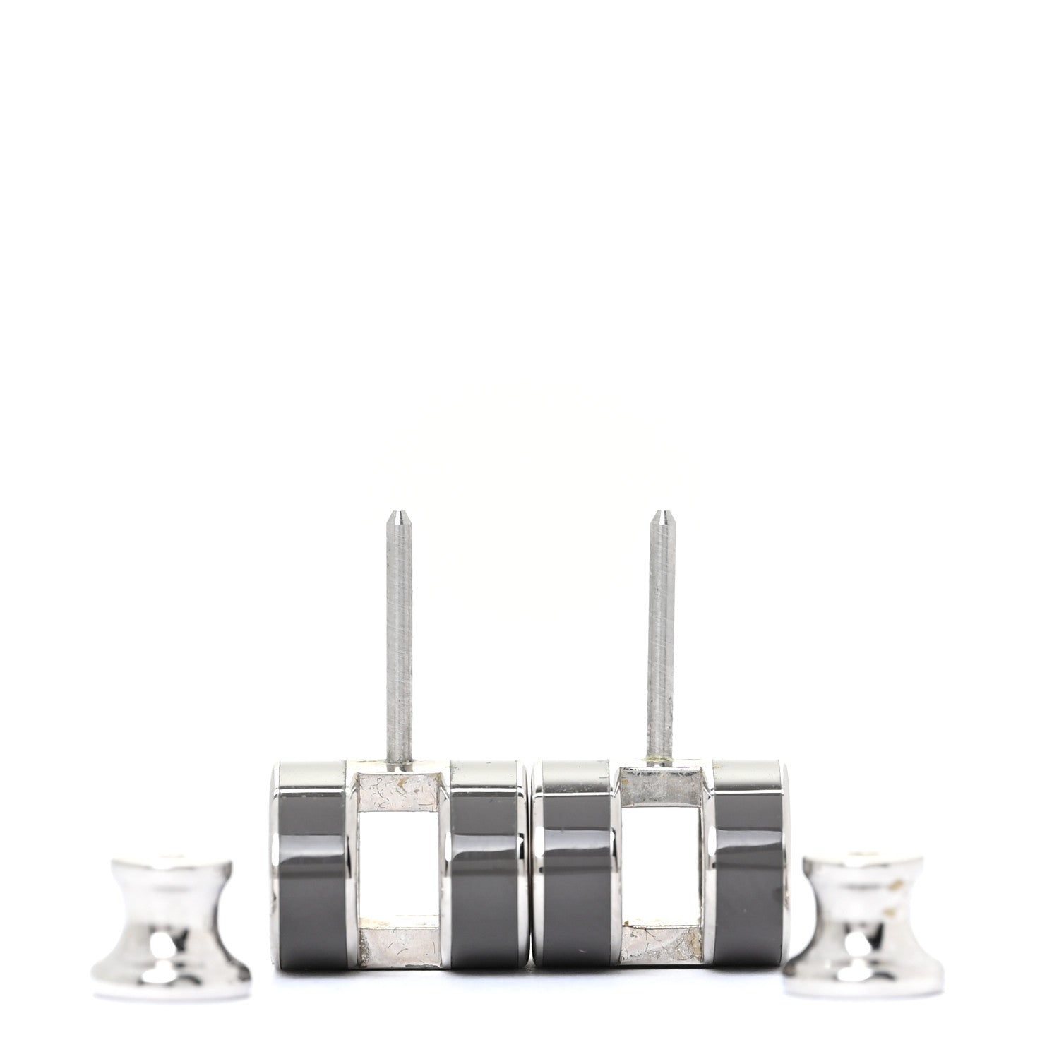 Hermes Palladium Lacquered Pop H Earrings Etain 5 of 7
