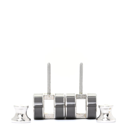 Hermes Palladium Lacquered Pop H Earrings Etain 5 of 7