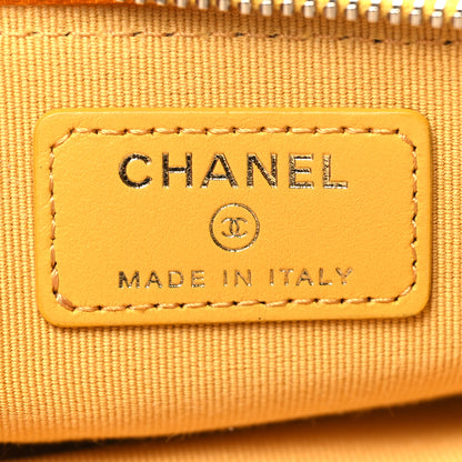 Chanel Caviar Quilted Zip Card Holder Wallet Yellow 6 of 9