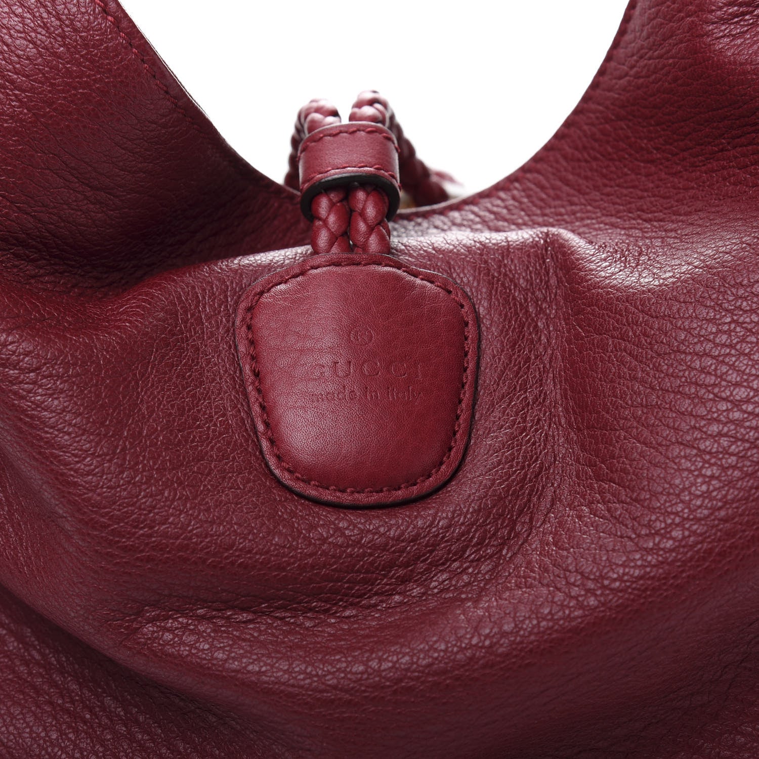 Gucci Deerskin Large Hip Bamboo Hobo Raspberry Candy 12 of 12