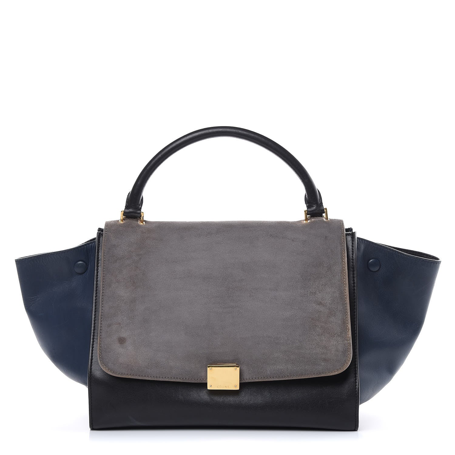 Celine Calfskin Suede Medium Tri-Color Trapeze Grey 1 of 27