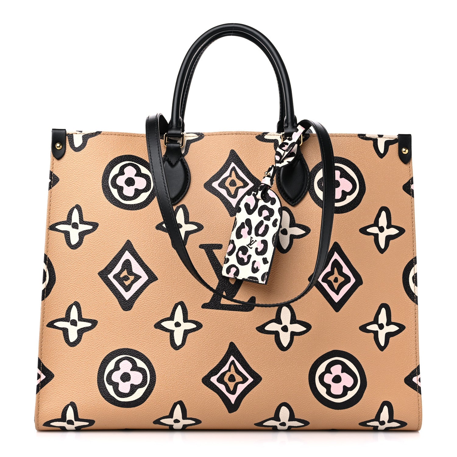 image of LOUIS VUITTON Monogram Giant Wild At Heart Onthego GM in hte color Arizona by FASHIONPHILE