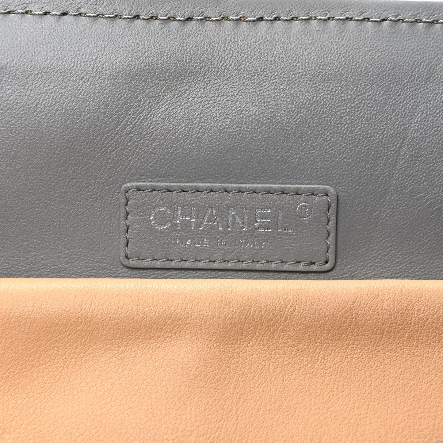 Calfskin Stitched Large Shopping Tote Beige