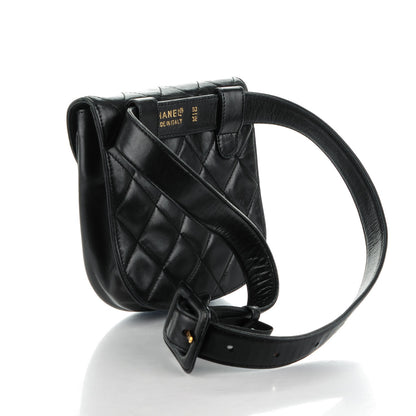 Chanel Lambskin Quilted Flap Waist Belt Bag 80 32 Black 3 of 12
