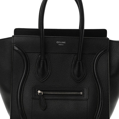 Celine Drummed Calfskin Micro Luggage Black 7 of 19