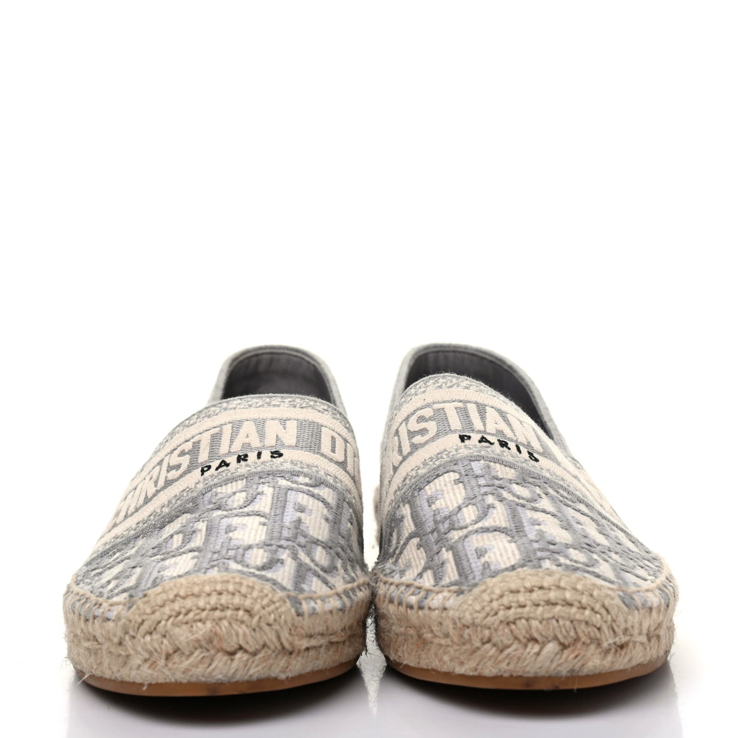 Oblique Embroidered Granville 15mm Espadrilles 38 Grey Stone