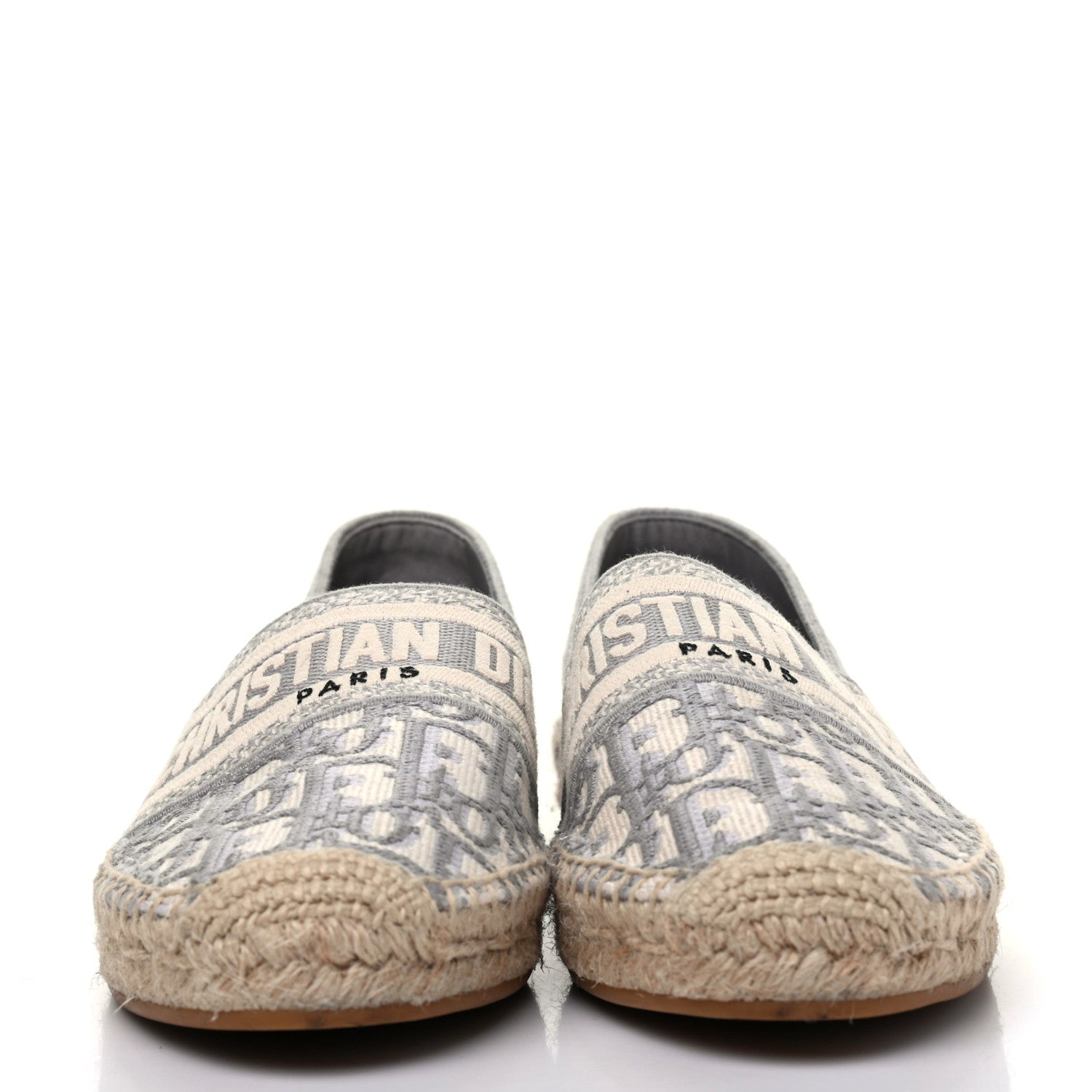 Christian Dior Oblique Embroidered Granville 15mm Espadrilles 38 Grey Stone 2 of 12
