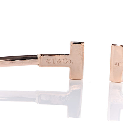 Tiffany 18K Rose Gold Narrow T Wire Bracelet 4 of 6