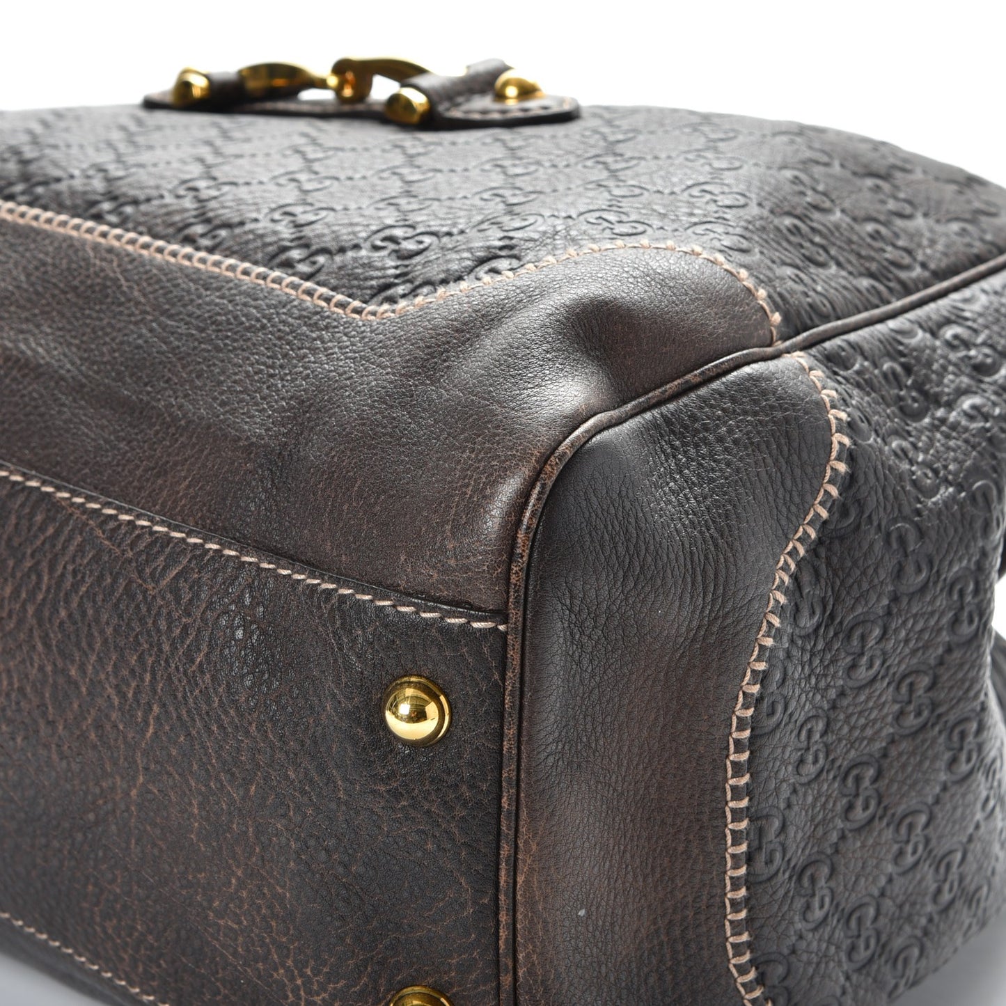 Guccissima Large New Pelham Shoulder Bag Dark Brown