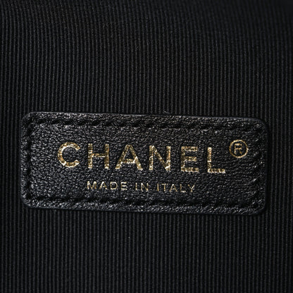 Chanel Shiny Crumpled Lambskin Quilted Medium Preppy Pocket Camera Case Black 6 of 10