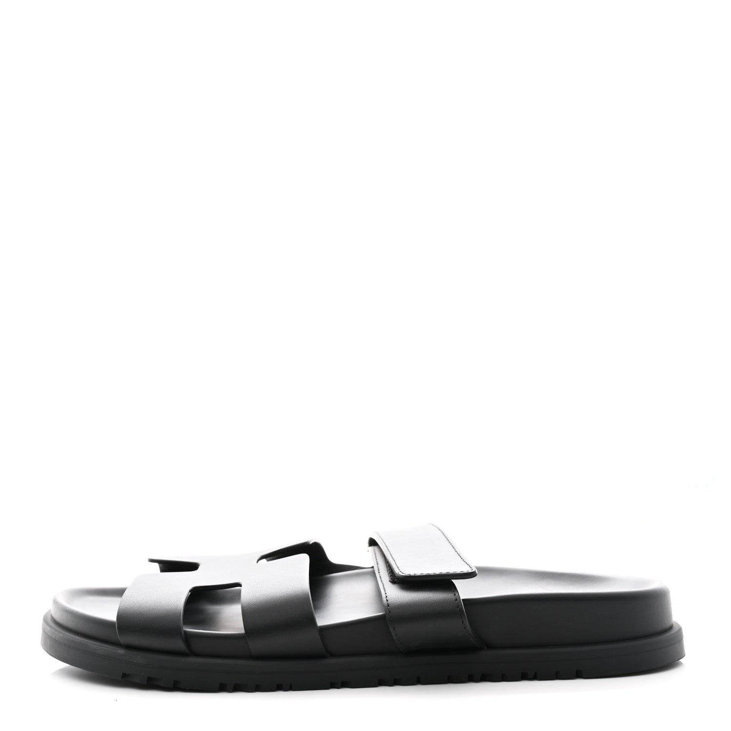 Hermes Calfskin Womens Chypre Sandals 40.5 Black 1 of 11