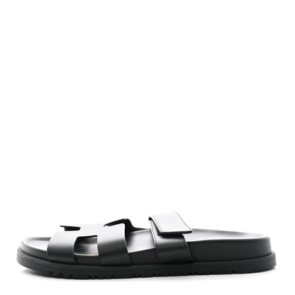Hermes Calfskin Womens Chypre Sandals 40.5 Black 1 of 11