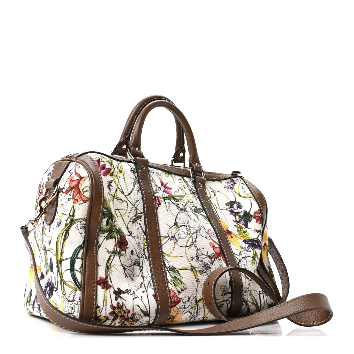 Gucci Canvas Flora Infinity Medium Joy Boston White Multicolor Acero 3 of 10