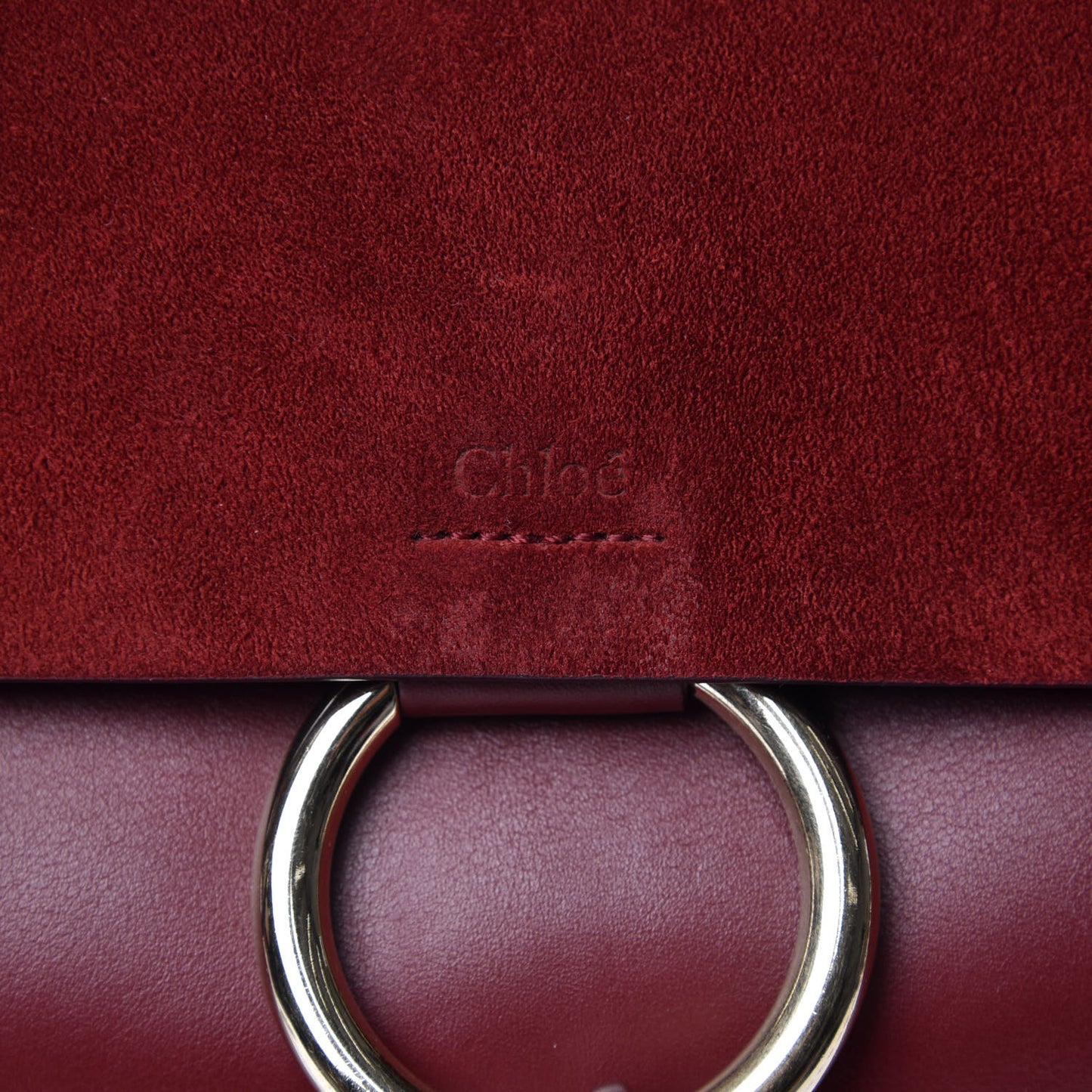 Suede Calfskin Small Faye Shoulder Bag Plum Purple