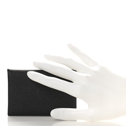 Hermes Epsom Calvi Card Case Black 2 of 8