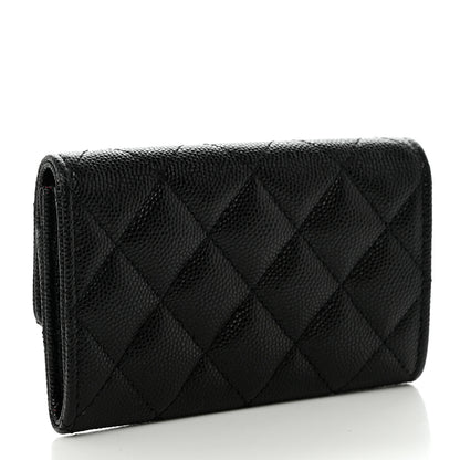 Chanel Caviar Metal Perforated Quilted CC Flap Card Holder Black 3 of 9