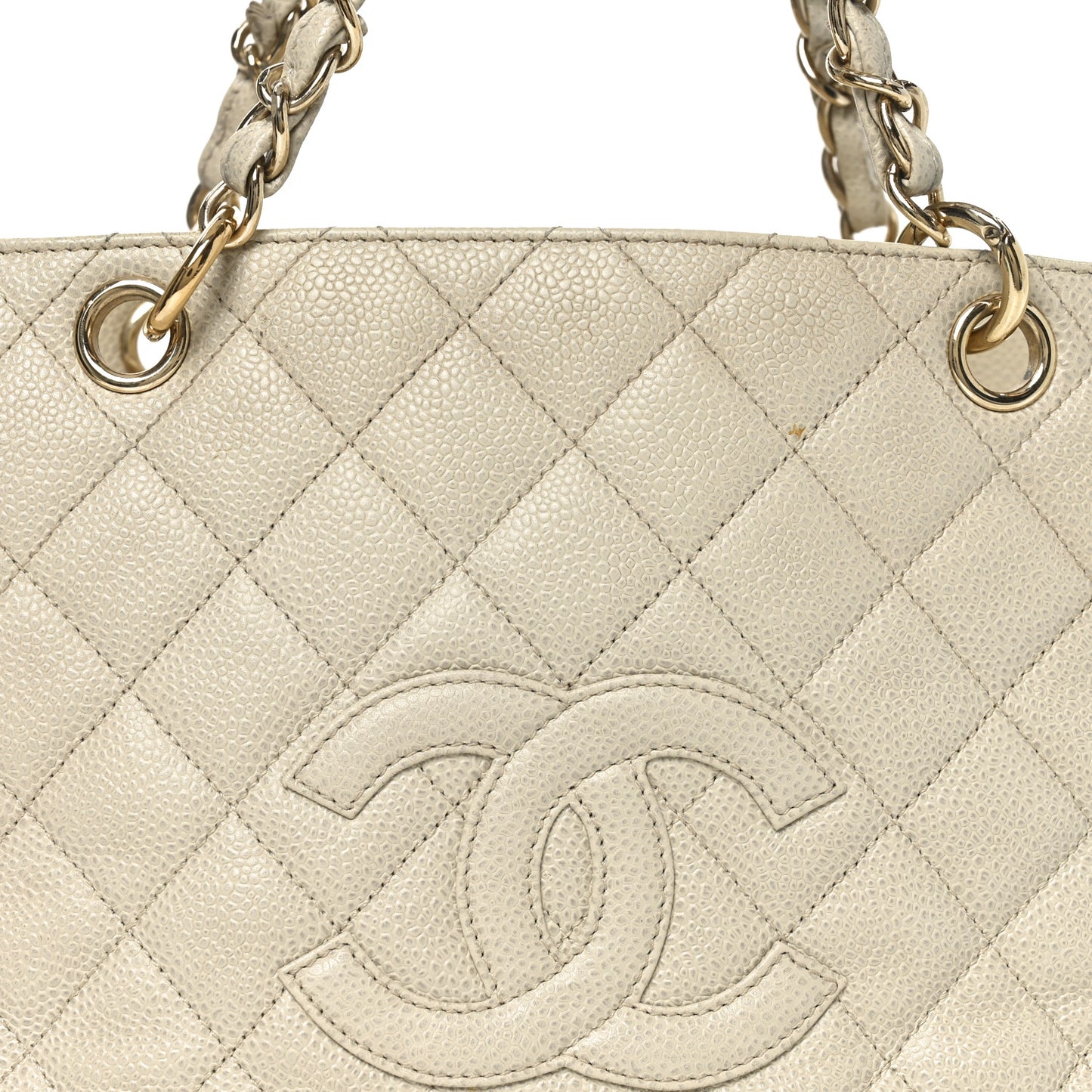 Caviar Quilted Petit Timeless Tote PTT Beige