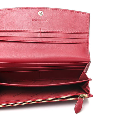 Burberry Calfskin Horseferry Check Porter Continental Wallet Red 5 of 7