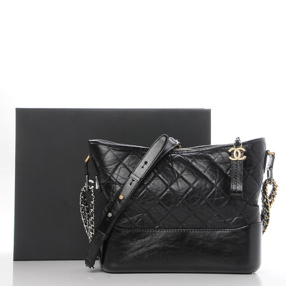 Chanel Aged Calfskin Quilted Medium Gabrielle Hobo Black 8 of 8