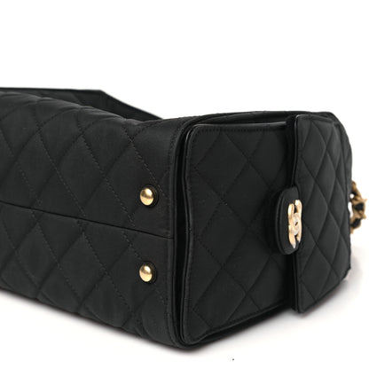 Chanel Canvas Quilted Small Chanel 25 Handbag Black 9 of 10