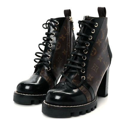 Louis Vuitton Patent Calfskin Monogram Star Trail Ankle Boots 39 Black 4 of 10