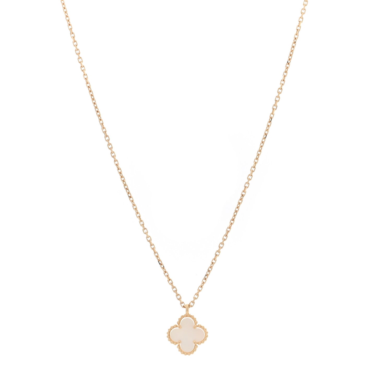 18K Yellow Gold Mother of Pearl Sweet Alhambra Pendant Necklace