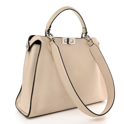 Fendi Vitello Tahiti Burro Large Peekaboo Iconic Essentially Satchel Beige 3 of 15