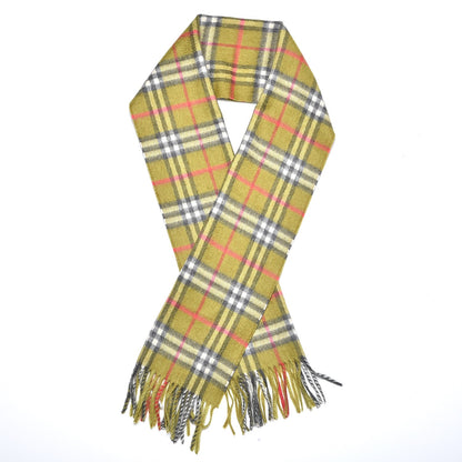 Burberry Cashmere House Check Fringe Scarf Green 3 of 5