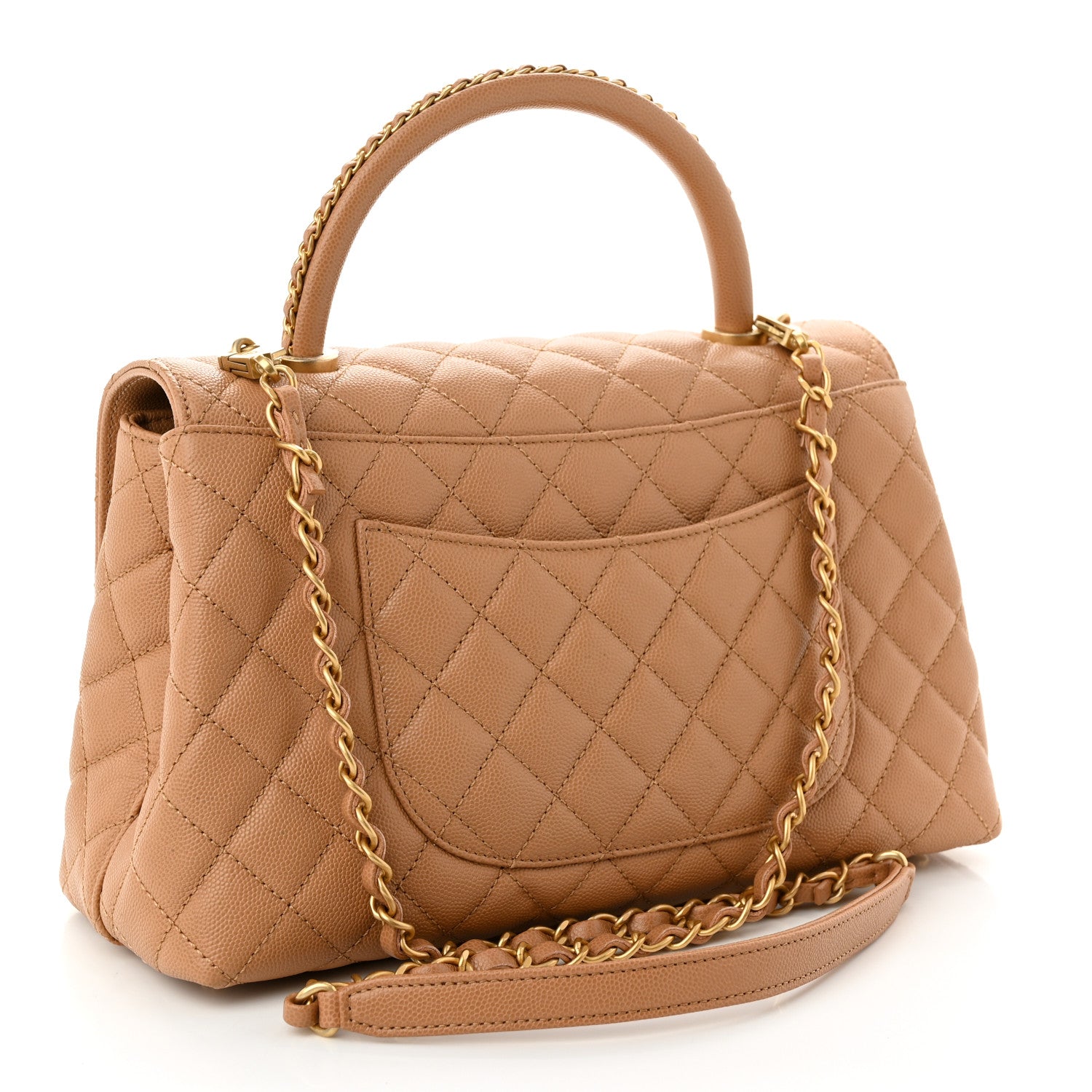 Chanel Caviar Quilted Small Coco Chain Handle Flap Brown 3 of 10
