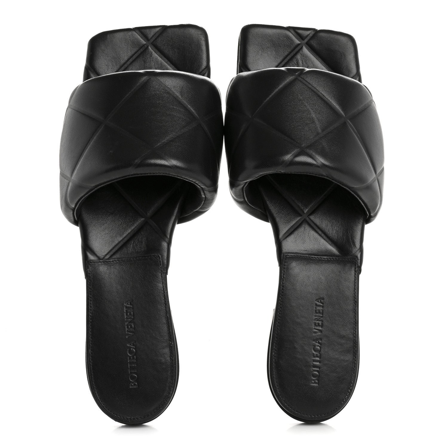 Bottega Veneta Nappa Quilted Rubber Lido Flat Sandals 40 Black 2 of 11