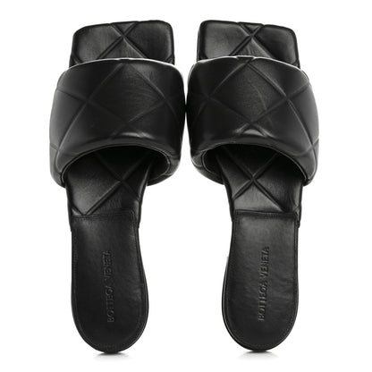 Bottega Veneta Nappa Quilted Rubber Lido Flat Sandals 40 Black 2 of 11