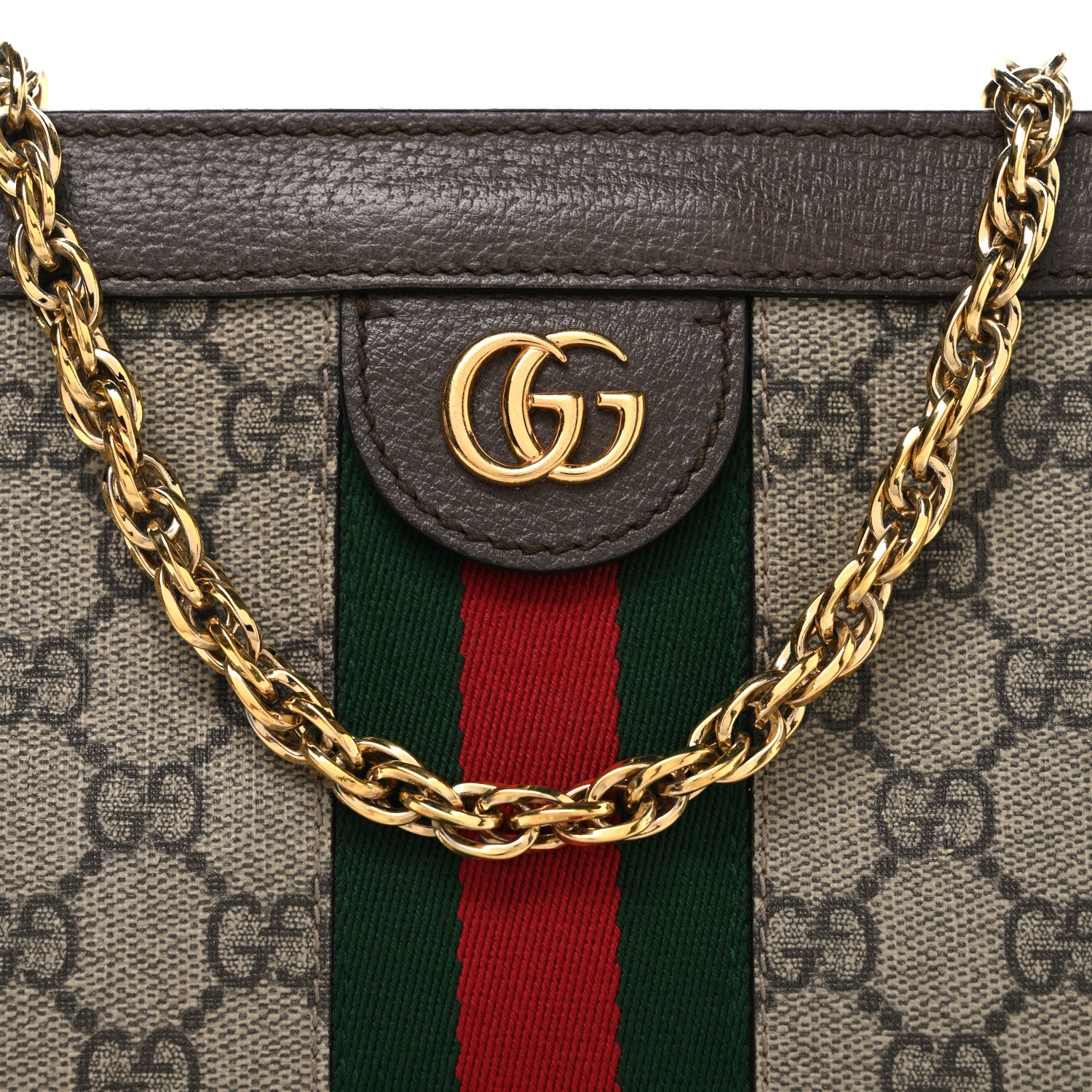 Gucci GG Supreme Monogram Web Small Ophidia Chain Shoulder Bag Brown 8 of 10