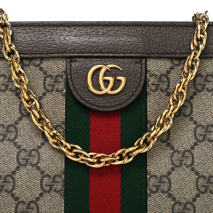 Gucci GG Supreme Monogram Web Small Ophidia Chain Shoulder Bag Brown 8 of 10