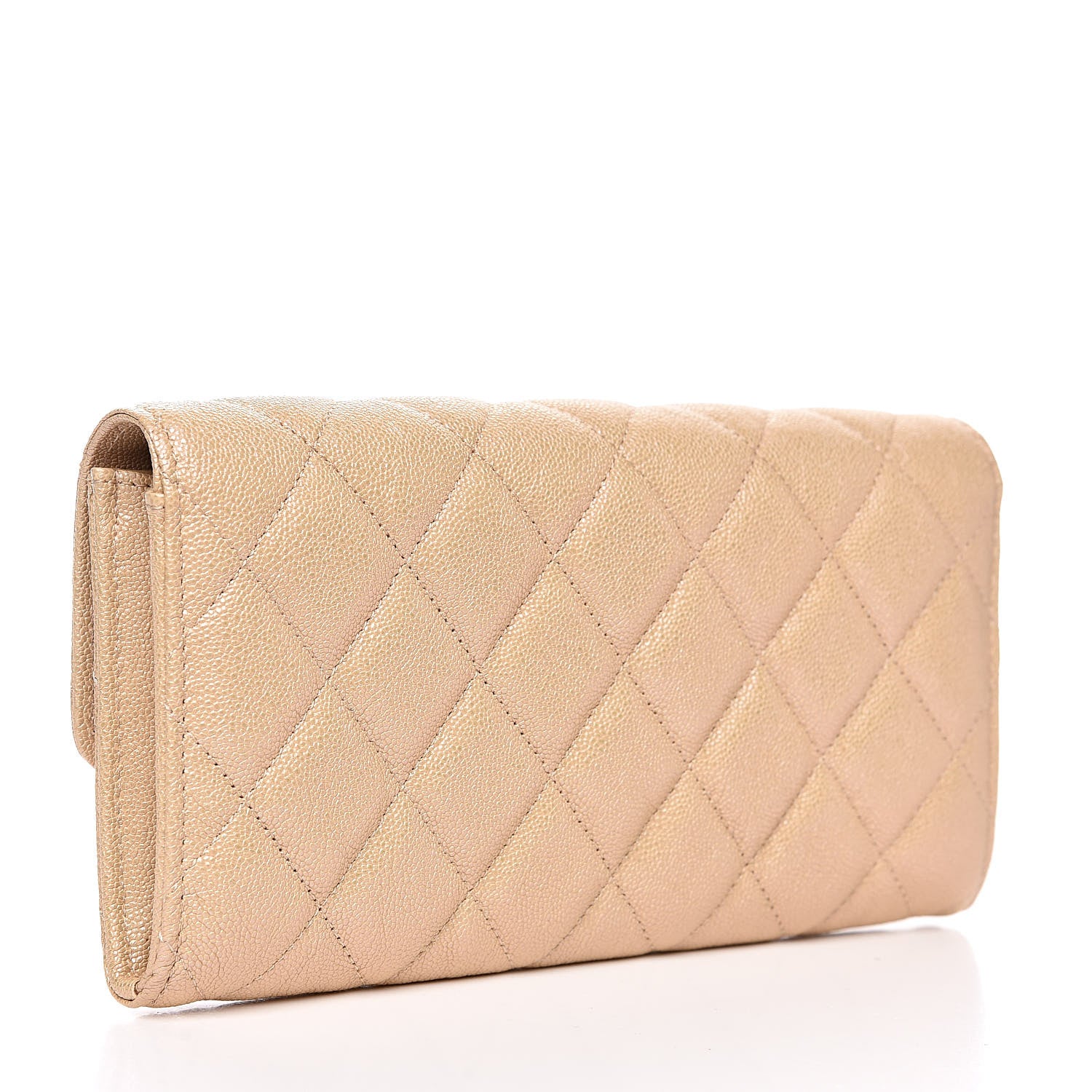 Chanel Iridescent Caviar Quilted Long Flap Wallet Beige 3 of 11