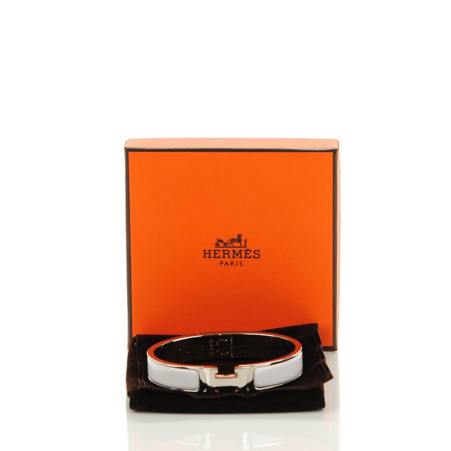 Hermes Enamel Narrow Clic Clac H Bracelet GM White 5 of 5