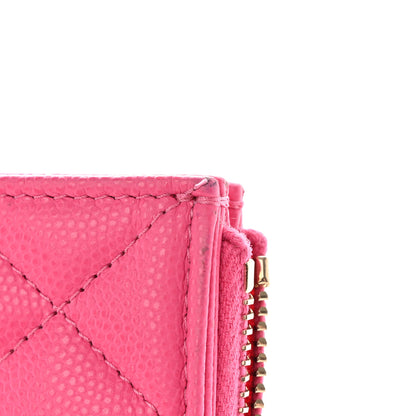 Chanel Caviar Quilted Flap Zip Card Holder Dark Pink 13 of 17