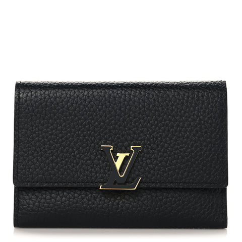 Taurillon Capucines Compact Wallet Black