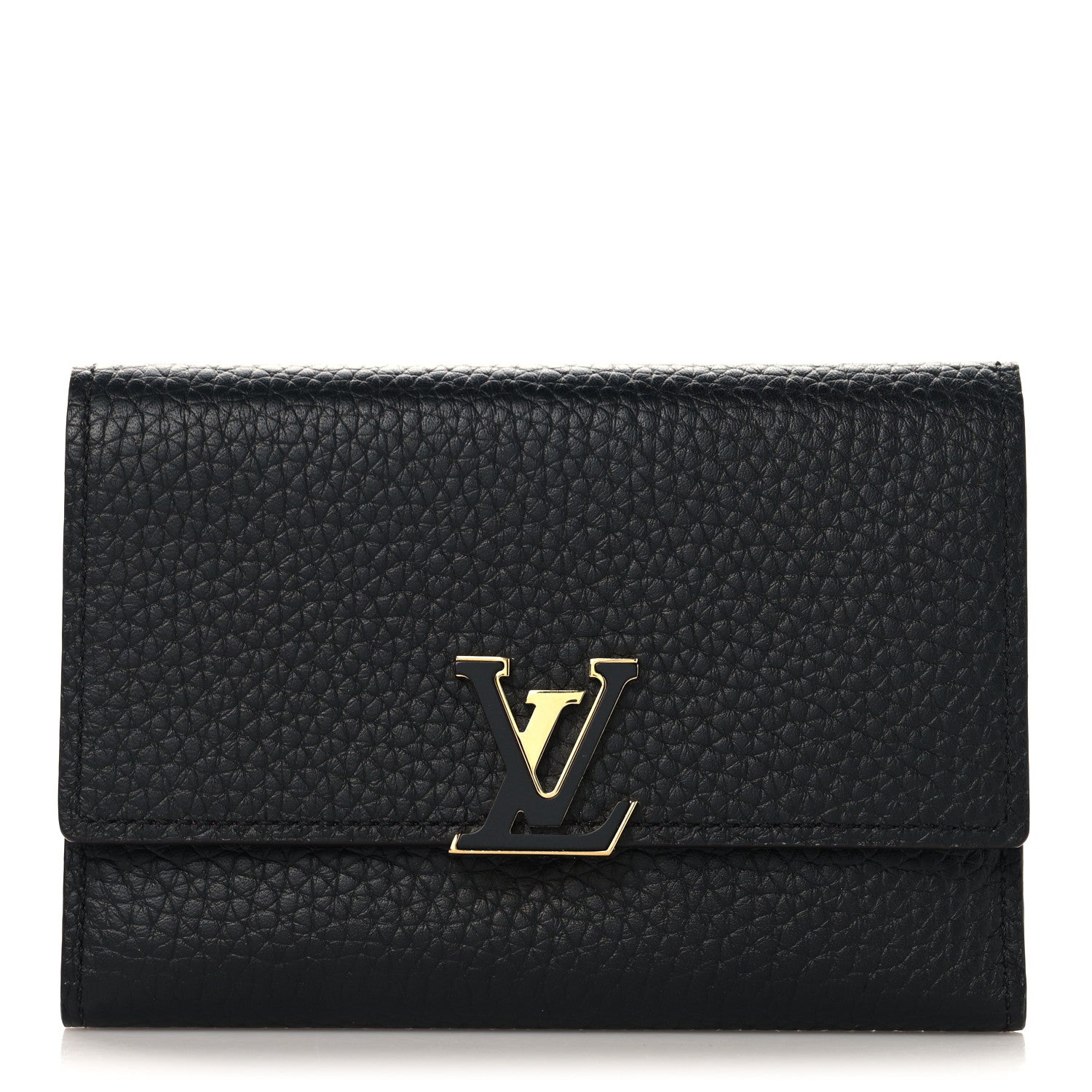 Louis Vuitton Taurillon Capucines Compact Wallet Black 1 of 6