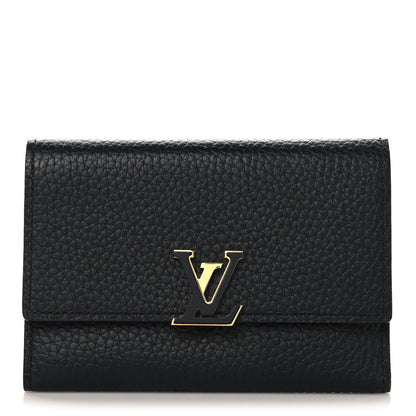 Louis Vuitton Taurillon Capucines Compact Wallet Black 1 of 6