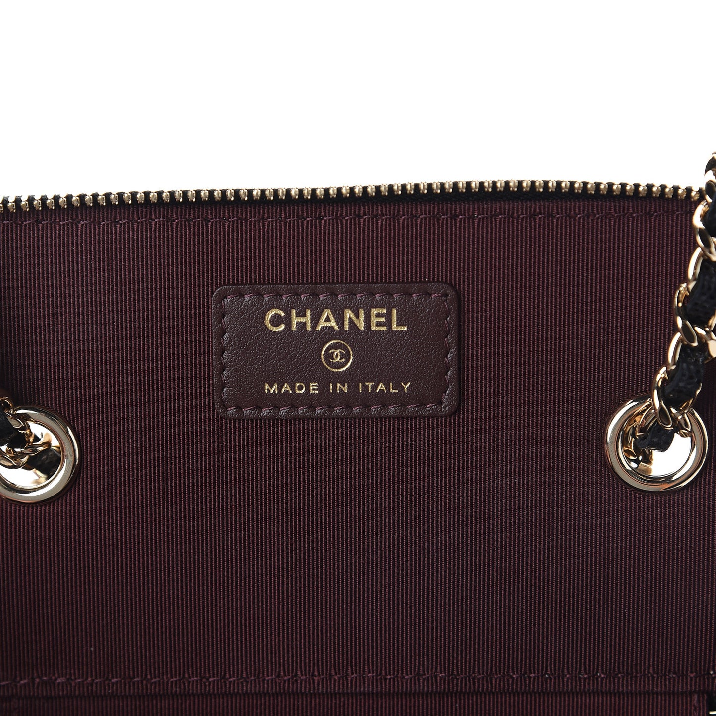 Caviar Quilted Small Vanity Case With Chain Black